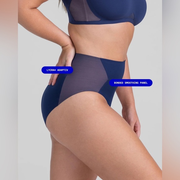 NEW Honeylove Crossover Compression Brief Smoothing Underwear Panty in Navy Blue - Picture 3 of 9